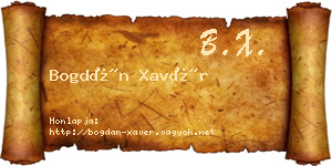 Bogdán Xavér névjegykártya