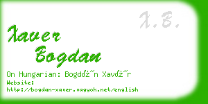 xaver bogdan business card